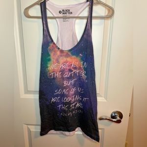 Black matter quote tank top with white back